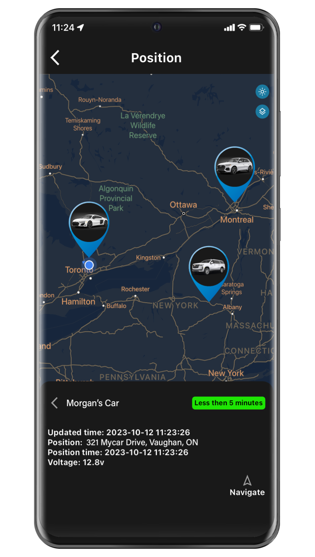 MyCar2 instant locate on smartphone